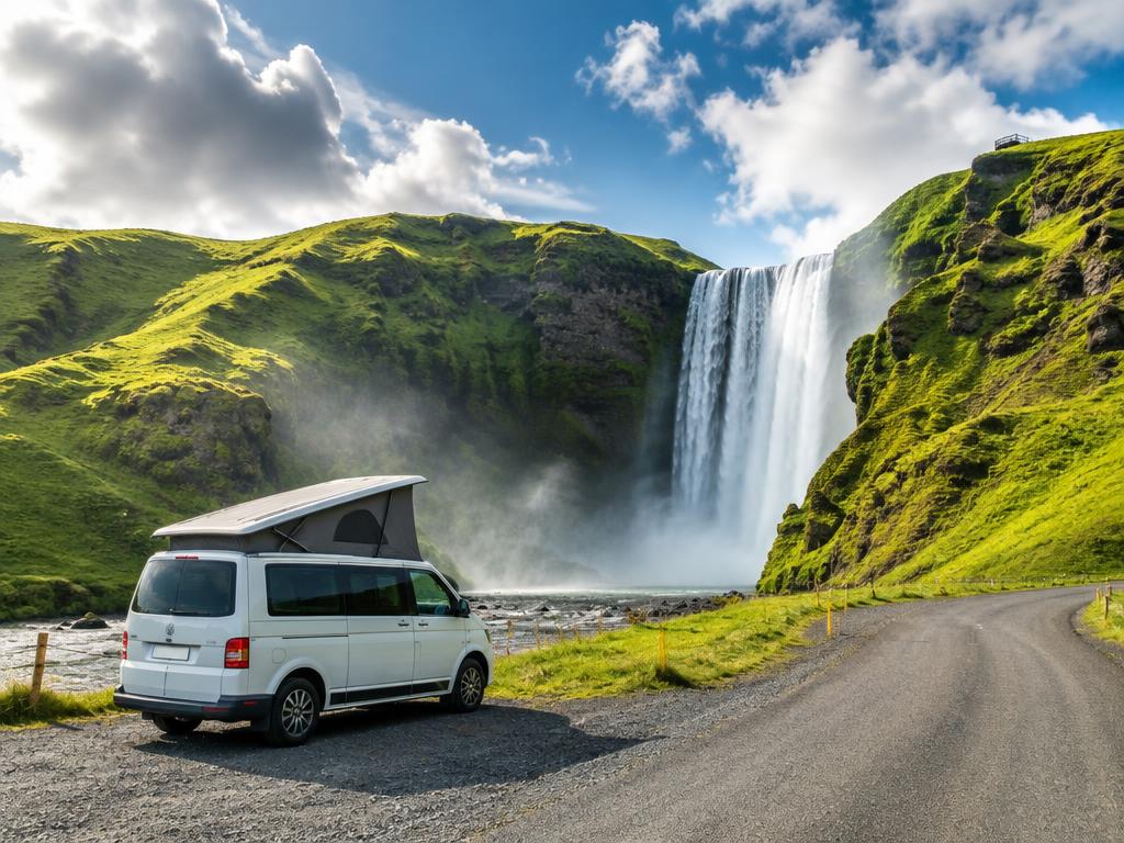 Roadtrip bland Islands vattenfall